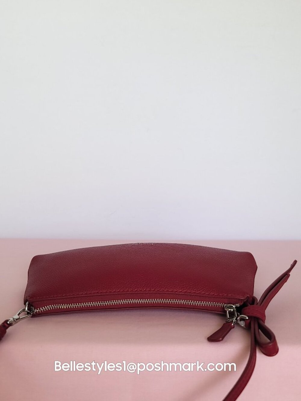 KATE SPADE Loop Pochette Pebbled Leather Mini Bag- Red Jam color⭐ - Picture 12 of 16